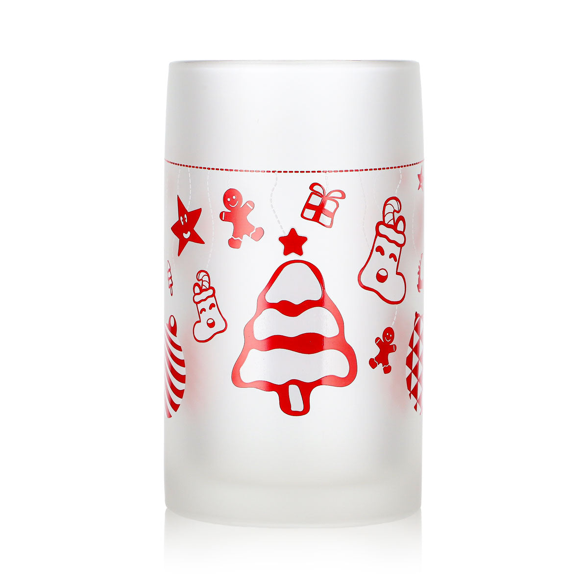 2 tasses à vin chaud Mohaba « Ludwigsseidel » en verre satiné, motif sapin de Noël, 0,2 l, graduées – Vue 2