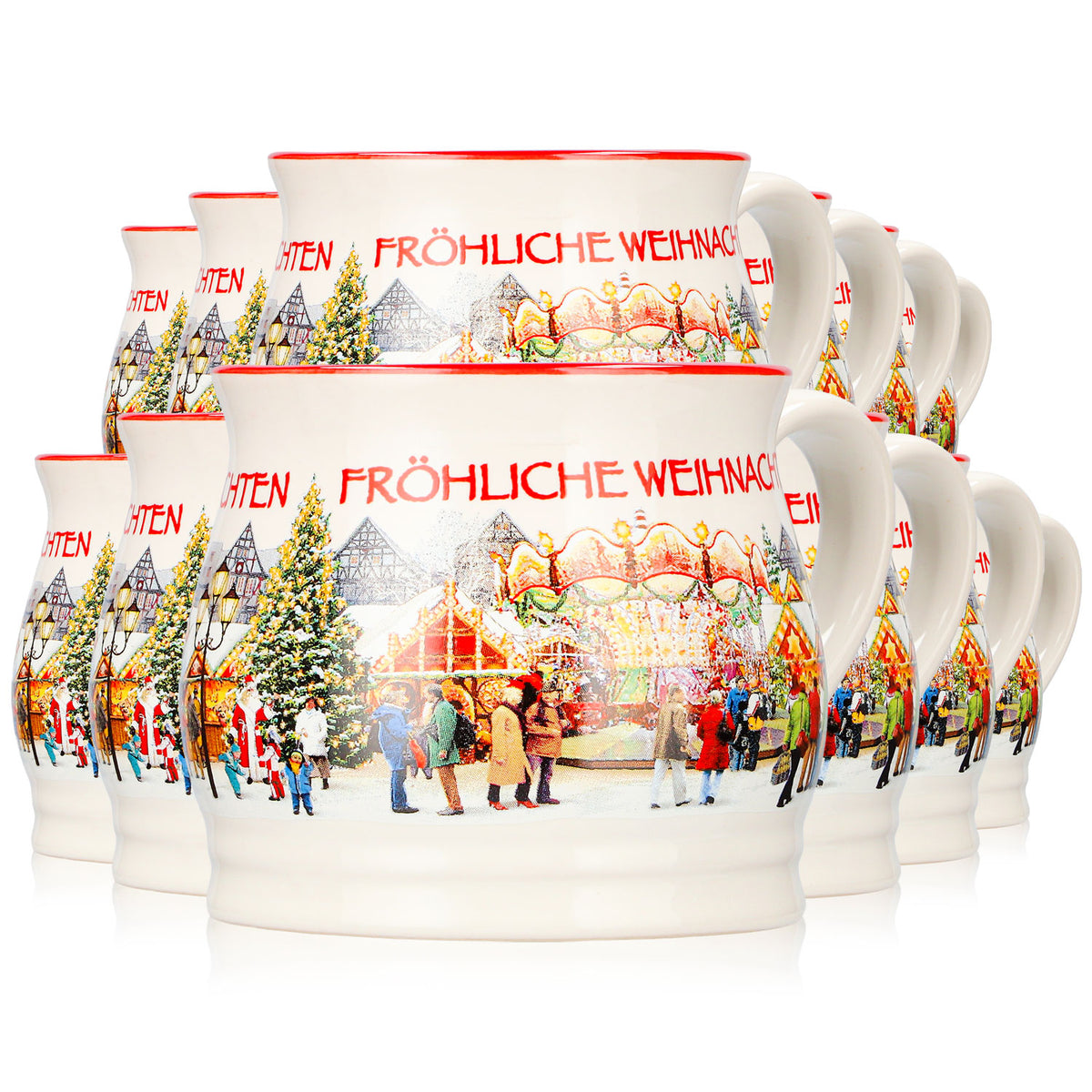 12 tasses à vin chaud Mohaba « Joyeux Noël Chamonix » 0,2 l, graduées