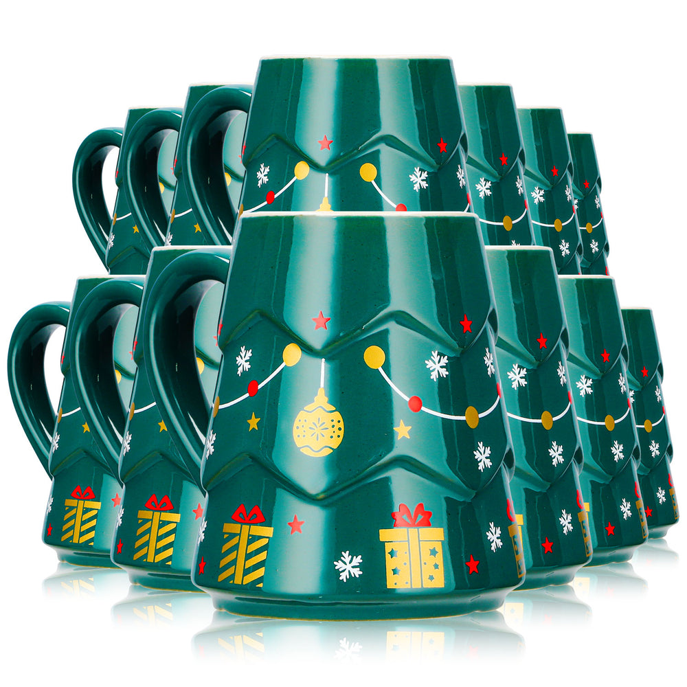 12 tasses à vin chaud Mohaba « Sapin », vert foncé / Chamonix, 0,2 l, graduées