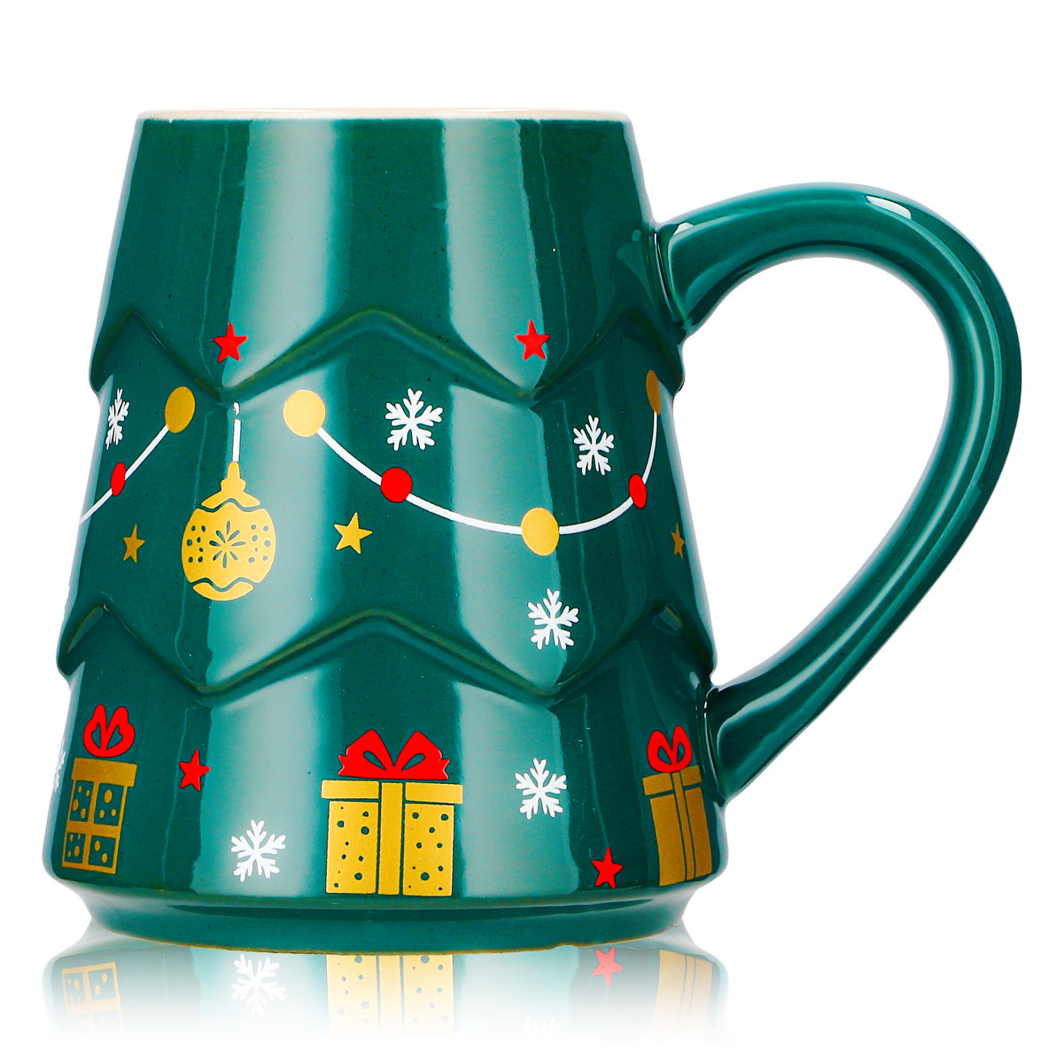 6 tasses à vin chaud Mohaba « Sapin », vert foncé / Chamonix, 0,2 l, graduées – Vue 6