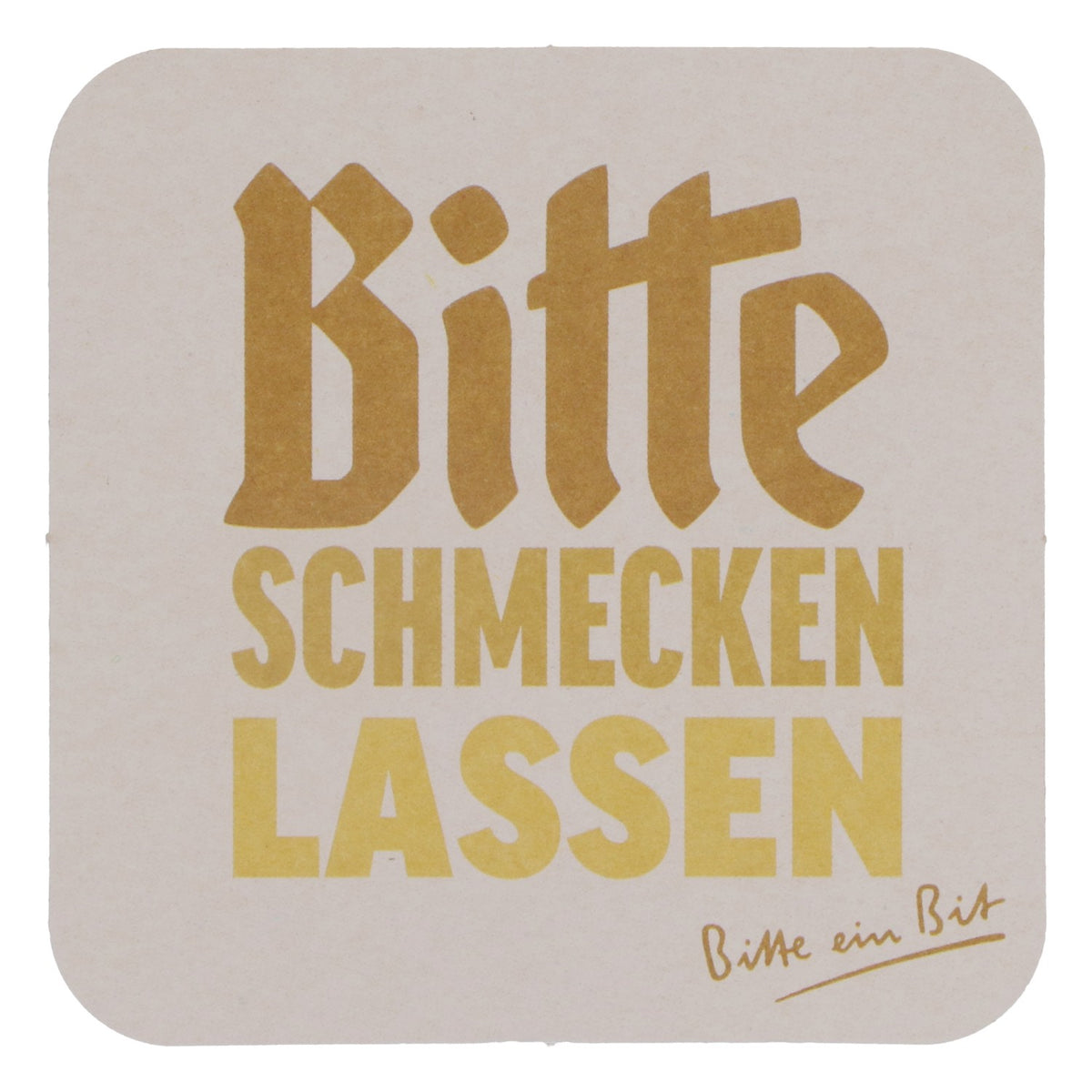 125 sous-verres en carton pour bière Bitburger 9 x 9 cm « Bitte Danke » (S'il vous plaît, merci) au recto et « Bitte schmecken lassen » (Dégustez sans modération) au verso – Vue 4