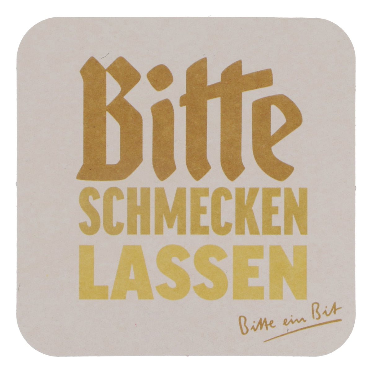 125 sous-verres en carton pour bière Bitburger 9 x 9 cm « Bitte noch 1 » (Encore une, s'il vous plaît) au recto et « Bitte schmecken lassen » (Savourez-la bien) au verso – Vue 4
