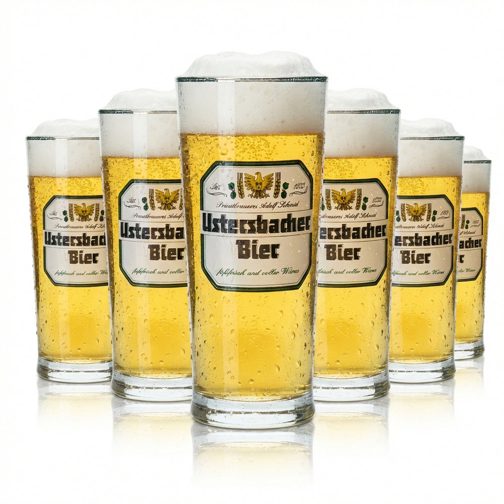 12 verres à bière Adolf Schmid 0,25 l Ustersbacher Sahm Willi Verres Brasserie