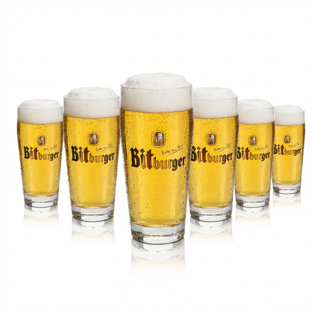 12 verres à bière Bitburger 0,2 l Willi Becher