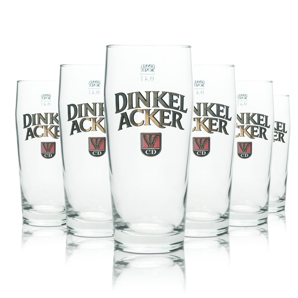 12 verres à bière en verre 0,4 l « Dinkel Acker » Sahm Willi Pils Export Stuttgart