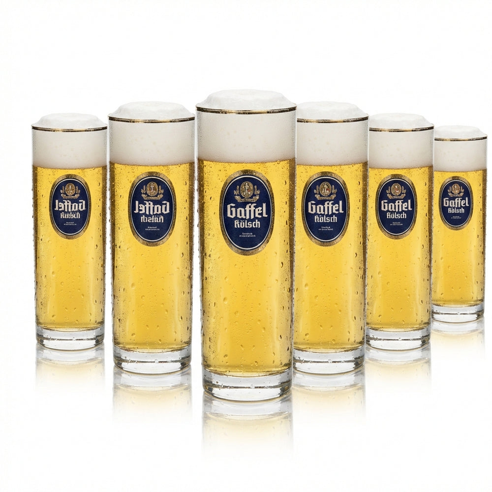 12 verres à bière Gaffel Kölsch 0,2 l avec bord doré Rastal