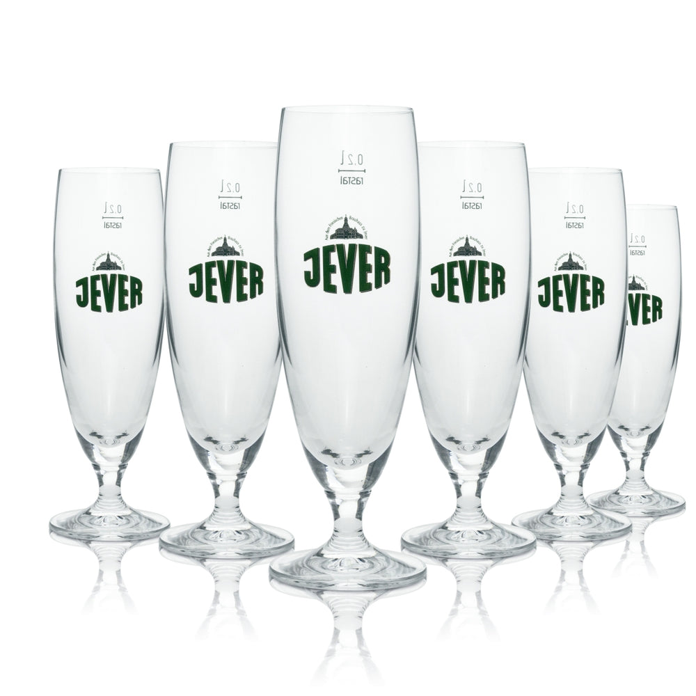 12 verres Jever 0,2 l, forme tulipe, Pilsener, brasserie frisonne, chêne