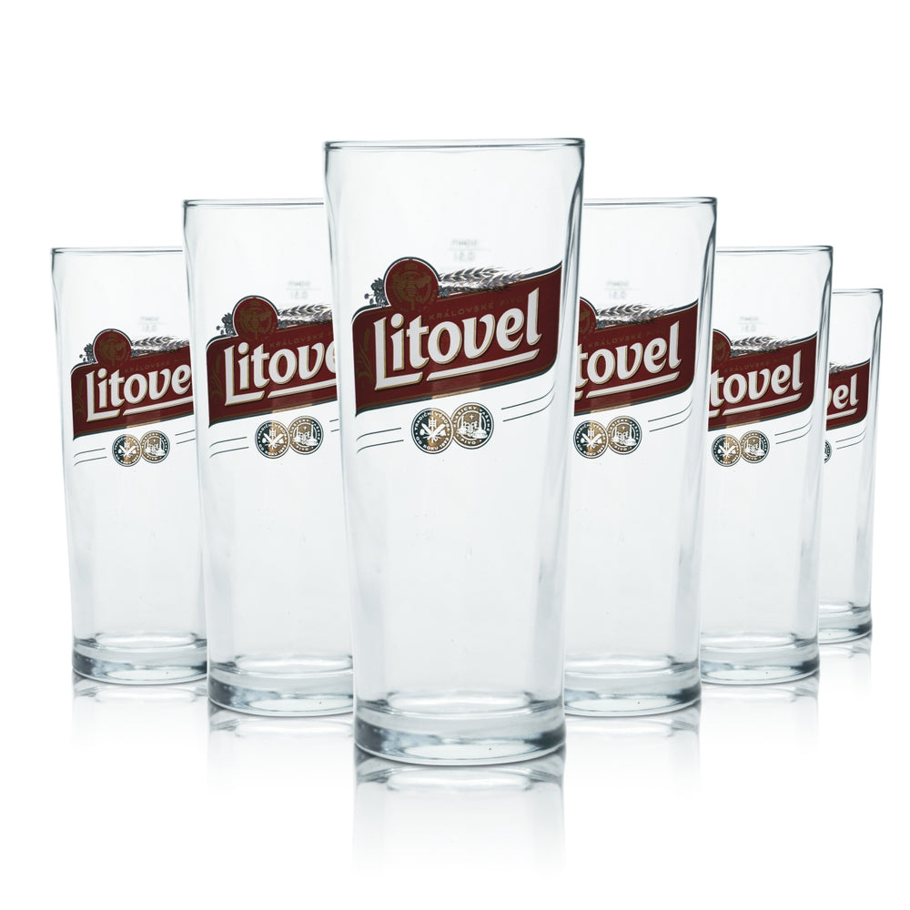 12x Litovel Verre 0,5 l Willi Verres à bière Brasserie Tchèque Brune Noire