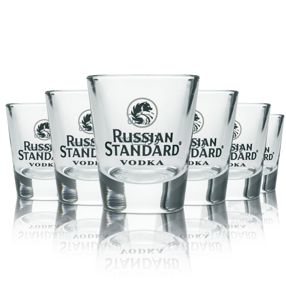 12 verres à shot Russian Standard Vodka 2 cl avec logo