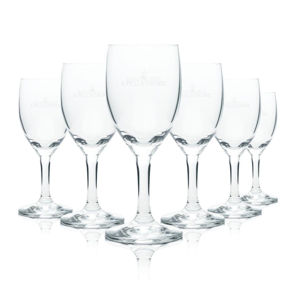 12 verres San Pellegrino 0,22 l verres à pied Acqua Panna eau minérale gazeuse