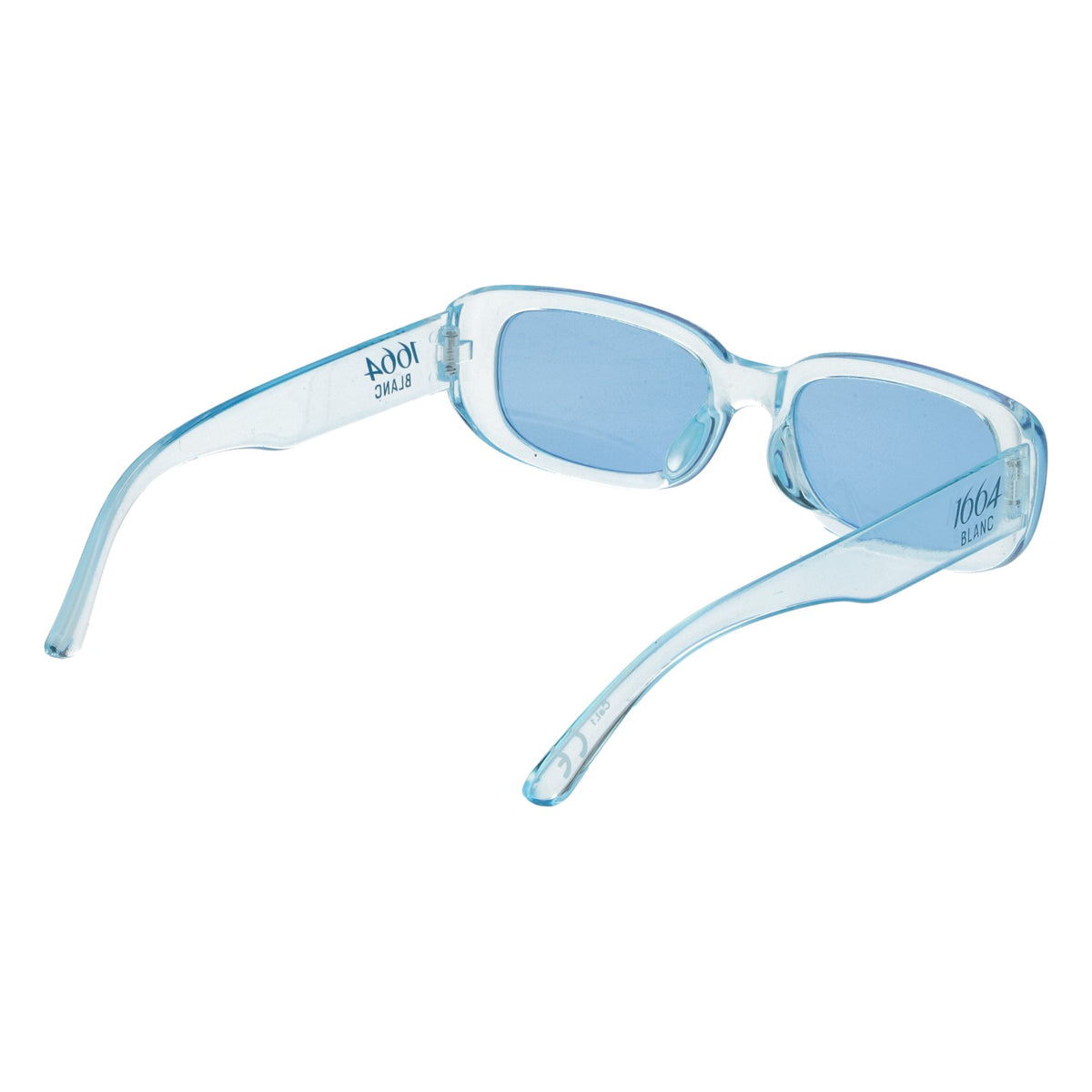 Lunettes de soleil 1664 Blanc, lunettes de soirée, verres bleus transparents, protection catégorie 1 – Vue 4