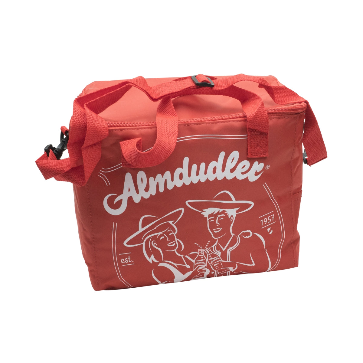 1 sac isotherme rouge pour boissons Almdudler