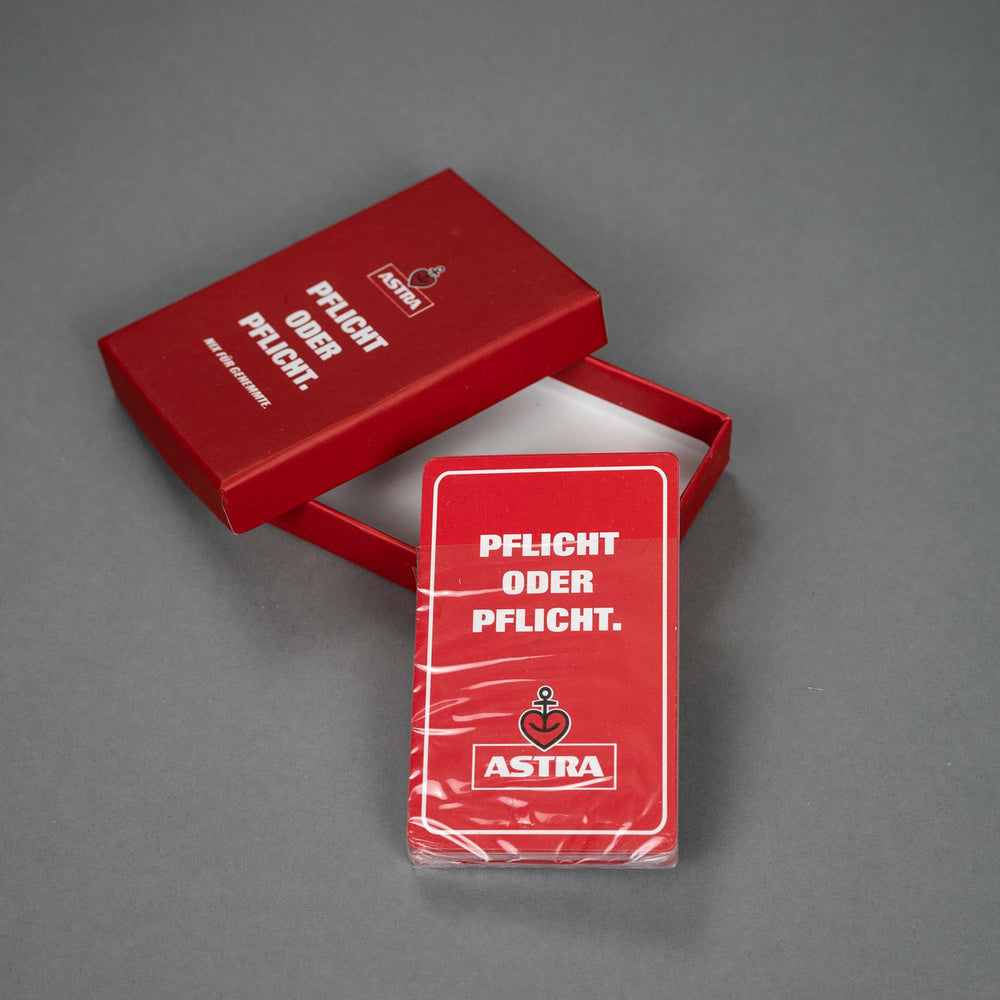 1x jeu de cartes Astra Bier Pflicht oder Pflicht rouge