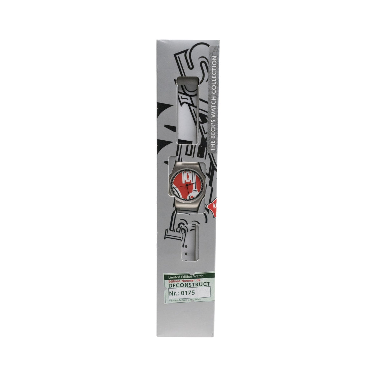 1 montre-bracelet Becks Beer Watch Collection, pièce de collection, noir, blanc et rouge, édition limitée à 3 000 exemplaires