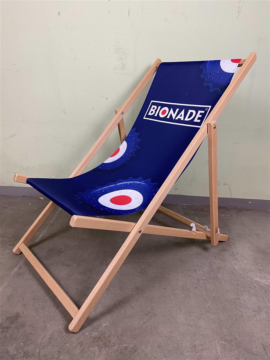 1x Bionade Softdrinks chaise longue bleue sans accoudoirs – Vue 2