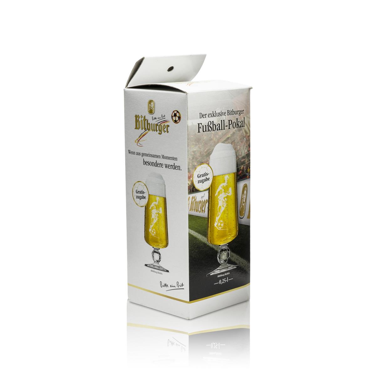 1 verre à bière Bitburger 0,25 l édition football emballé individuellement – Vue 2
