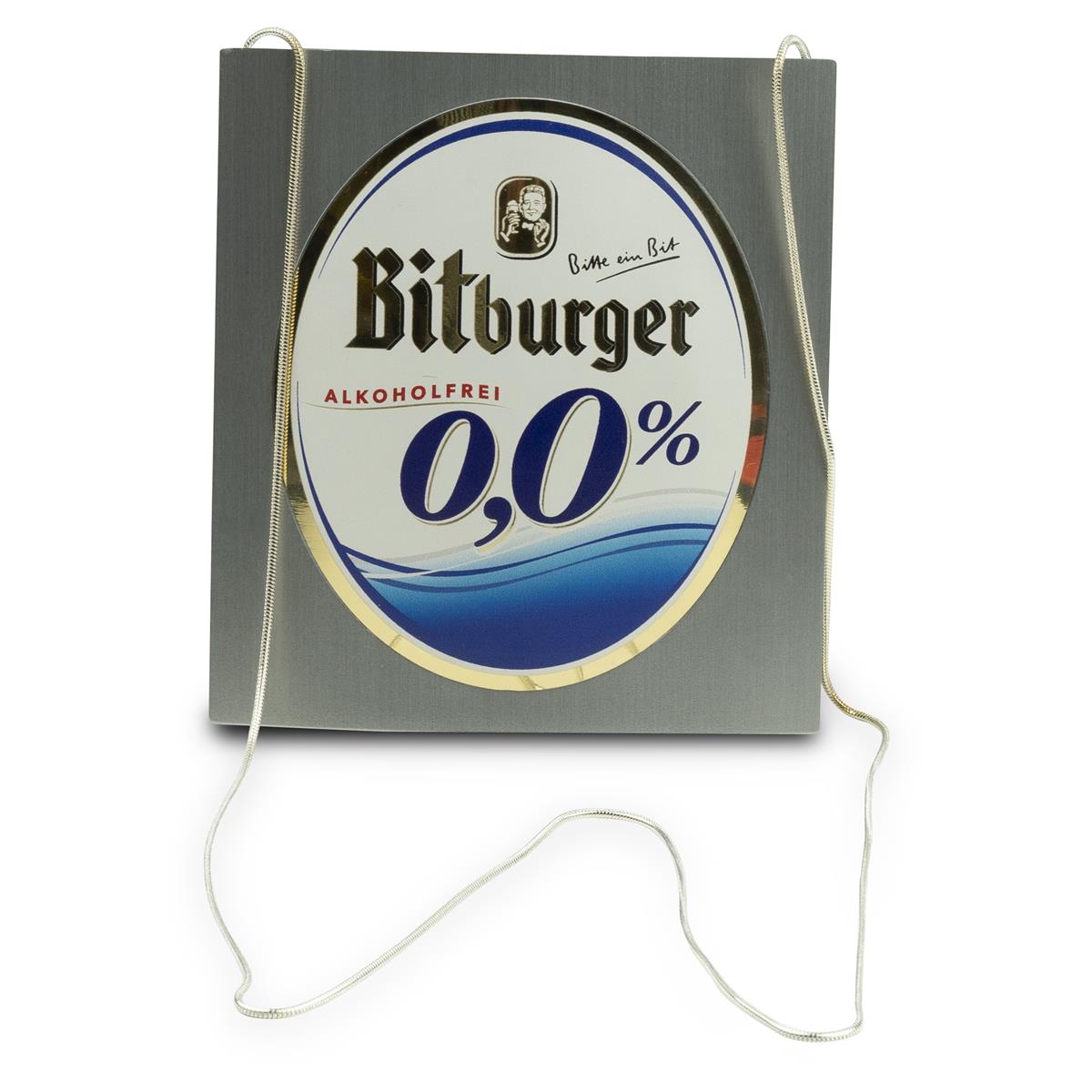 1x Bitburger Bier Schild robinet à bière sans alcool avec chaîne – Vue 2