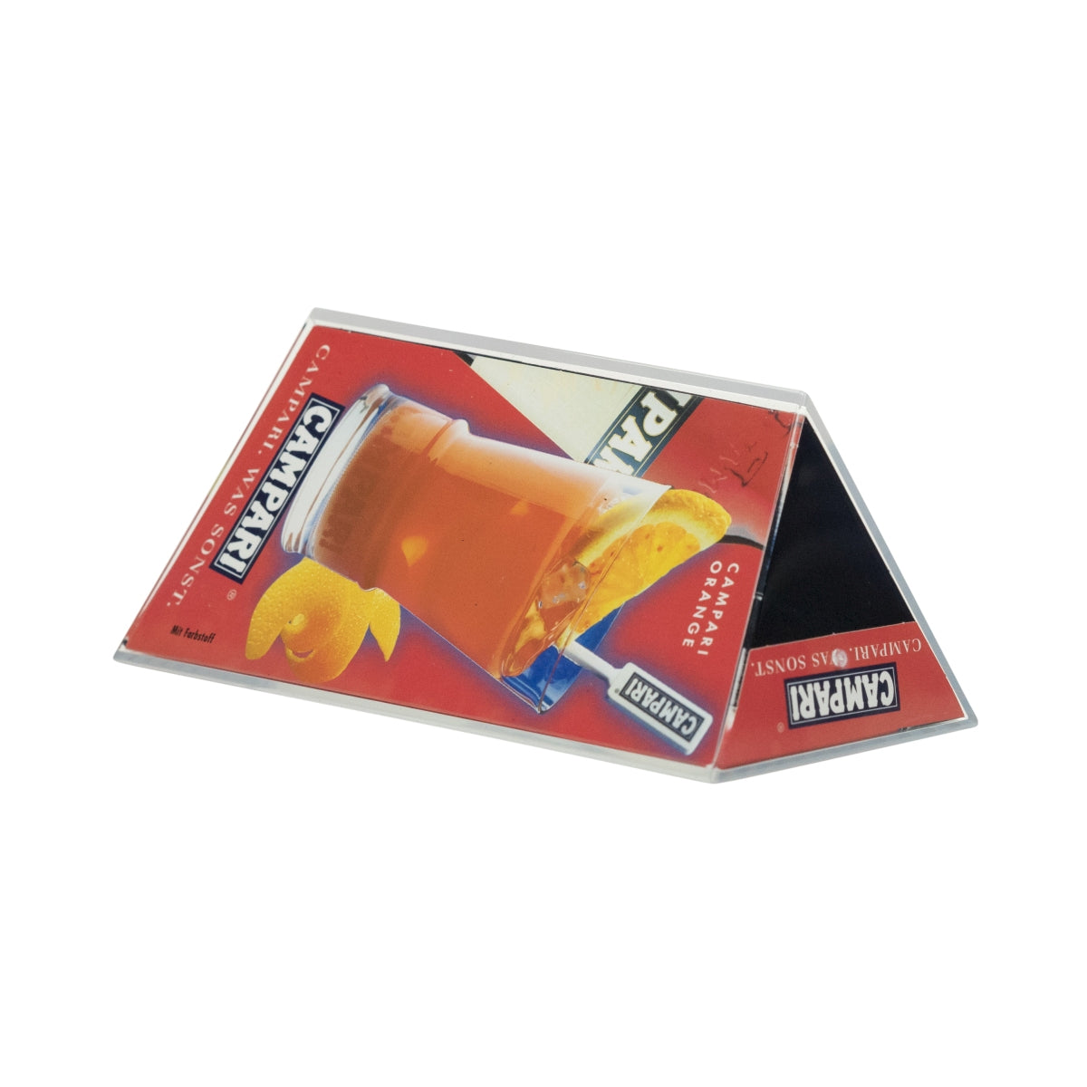 1x présentoir de table triangulaire pour liqueur Campari