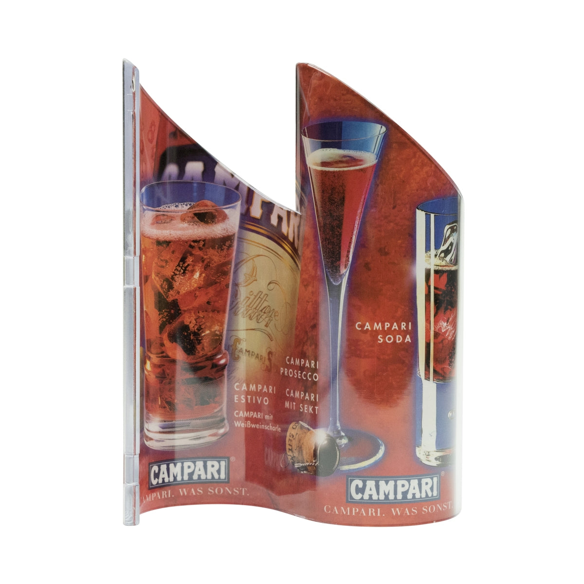 1x présentoir de table ondulé pour liqueur Campari