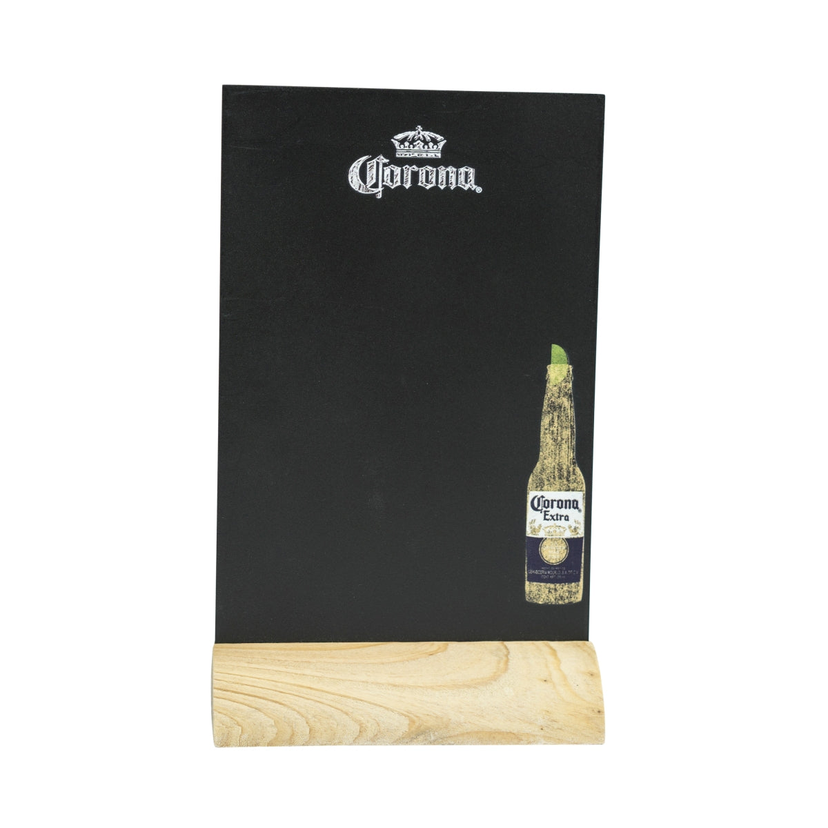 1x petit chevalet de table Corona en bois avec craie et pinces métalliques