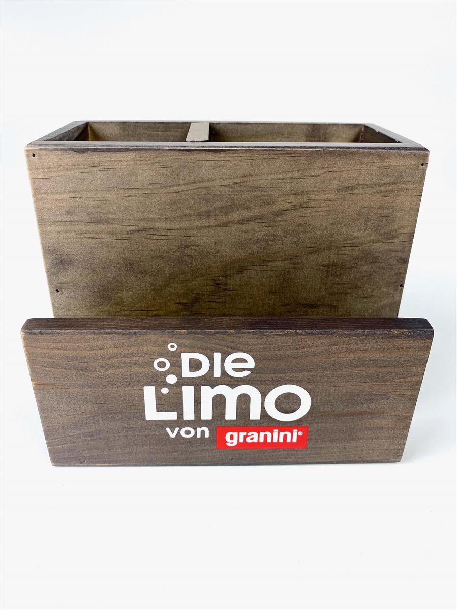 1x porte-serviettes en bois pour boissons gazeuses Limo, présentoir de table