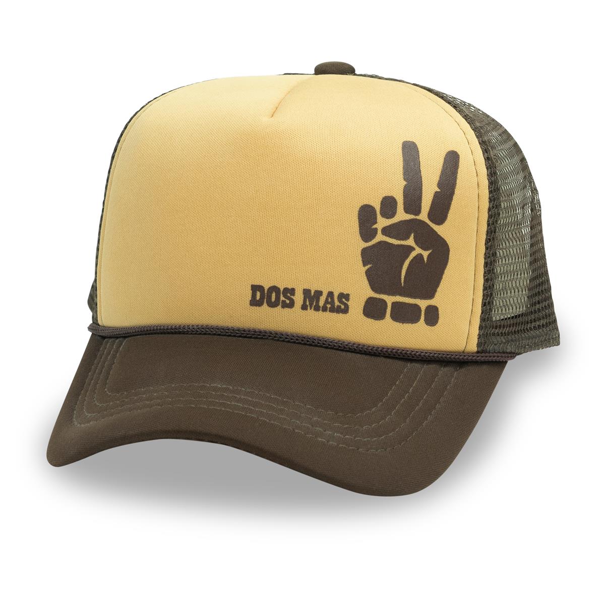 1x casquette Dos Mas Likör avec visière et grille, marron