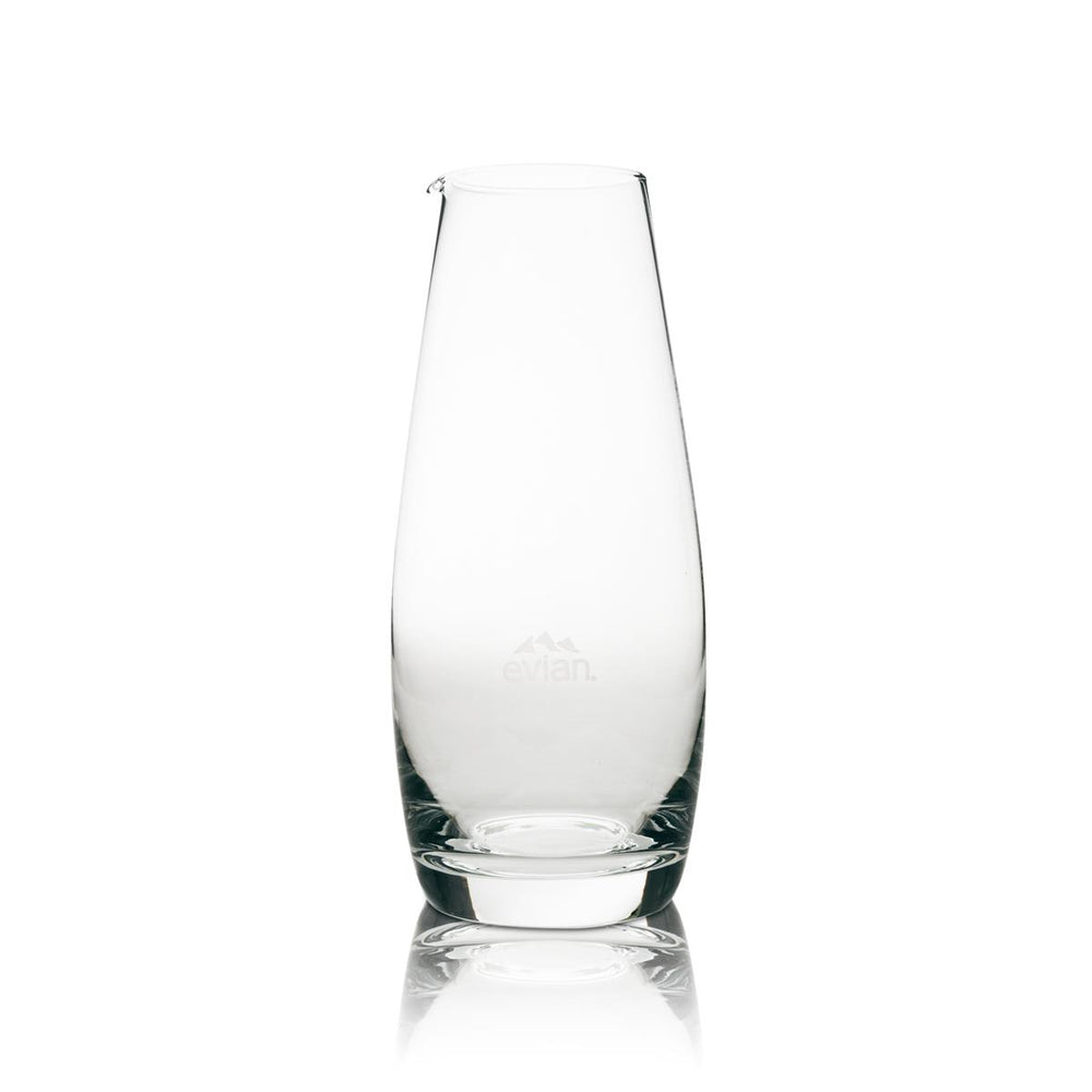 1 carafe d'eau Evian en verre de 1 l