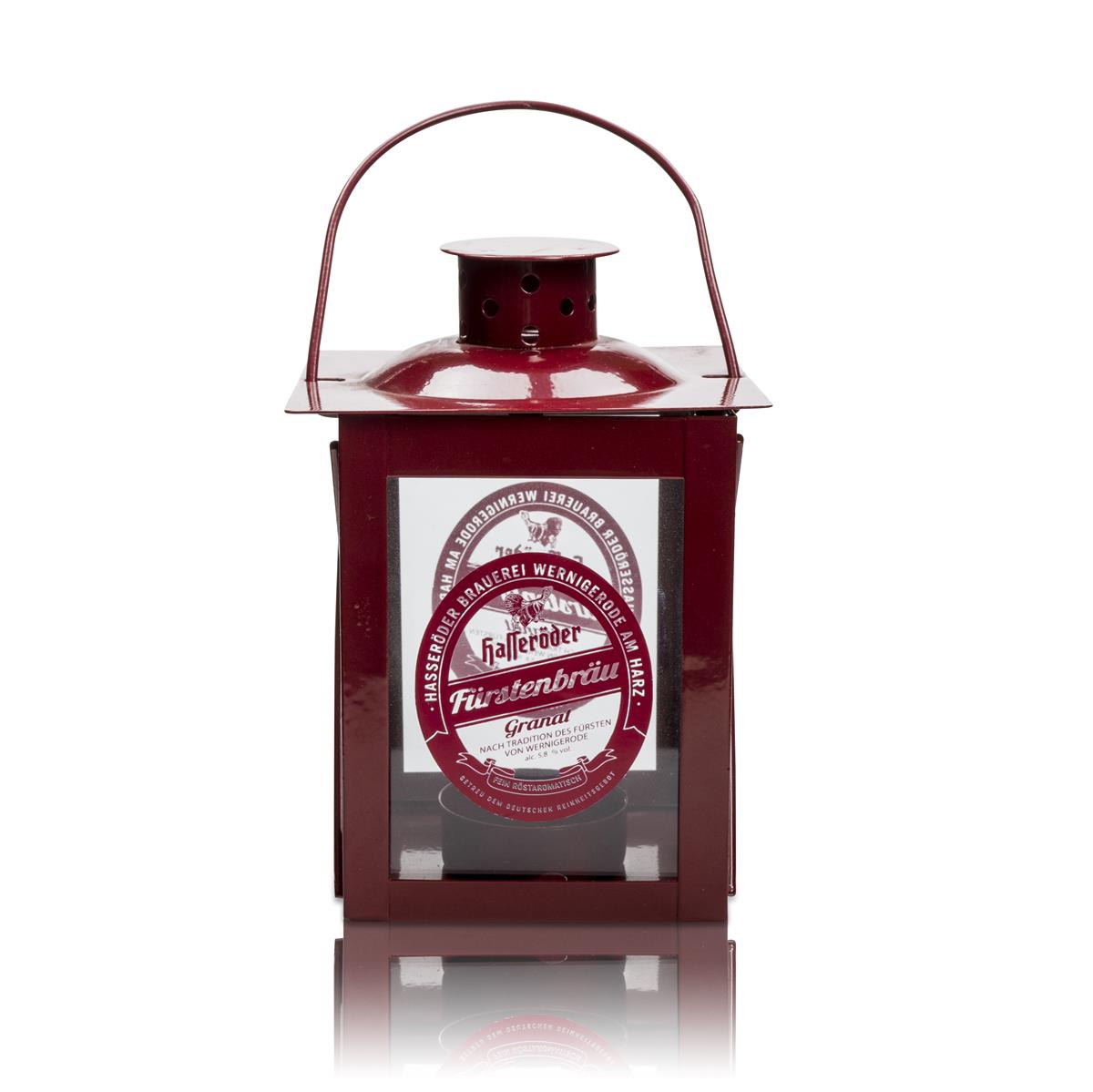 1x lanterne métallique rouge Hasseröder Bier – Vue 2