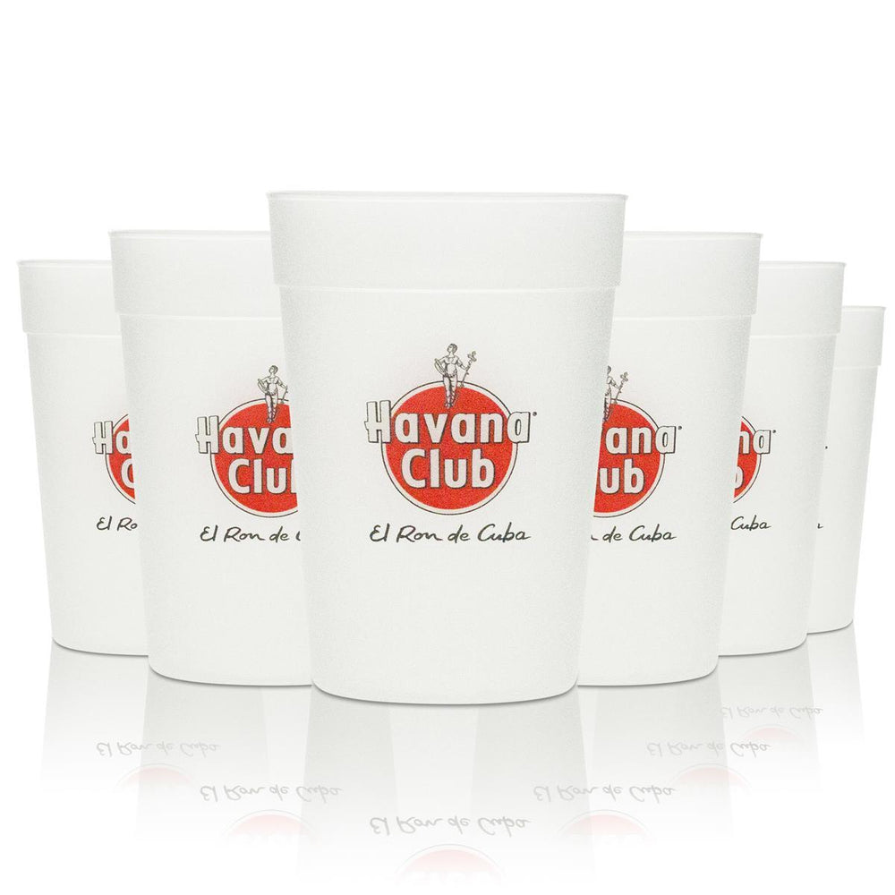 6 gobelets à rhum Havana Club en plastique rigide réutilisables, 0,3 l