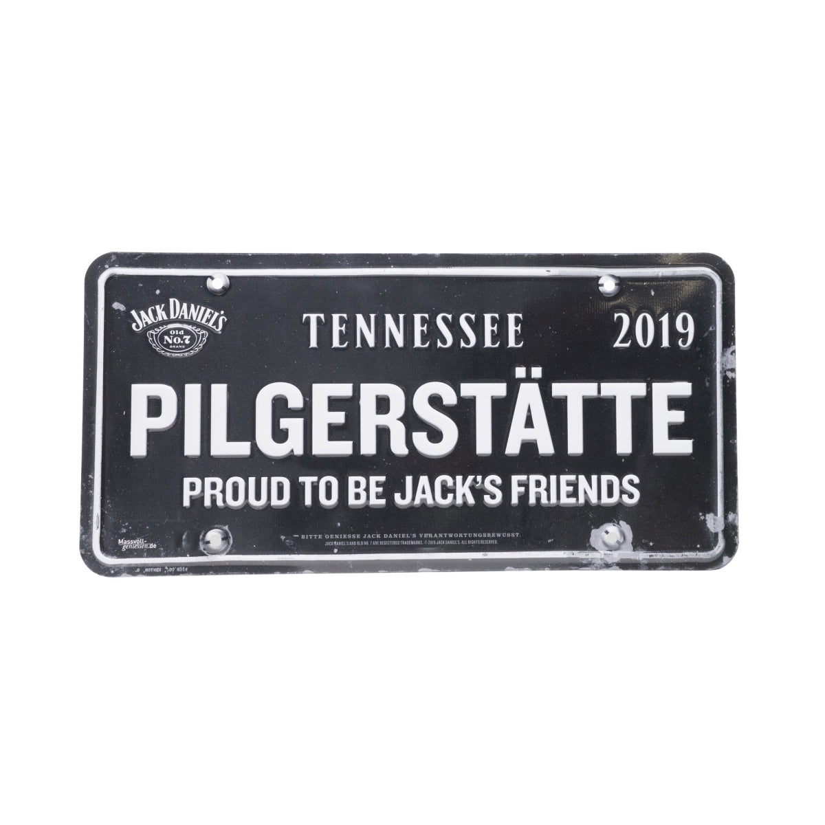 1x plaque métallique Jack Daniels Rum Pilgrim's Place 2019 30,5 x 15