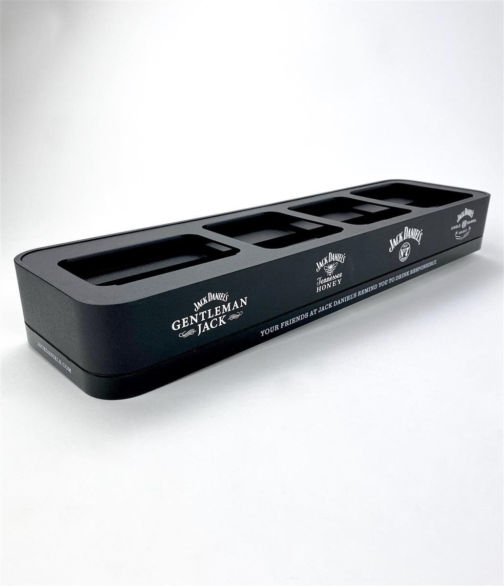 1x Jack Daniels Whiskey Glorifier métal 4 bouteilles noir