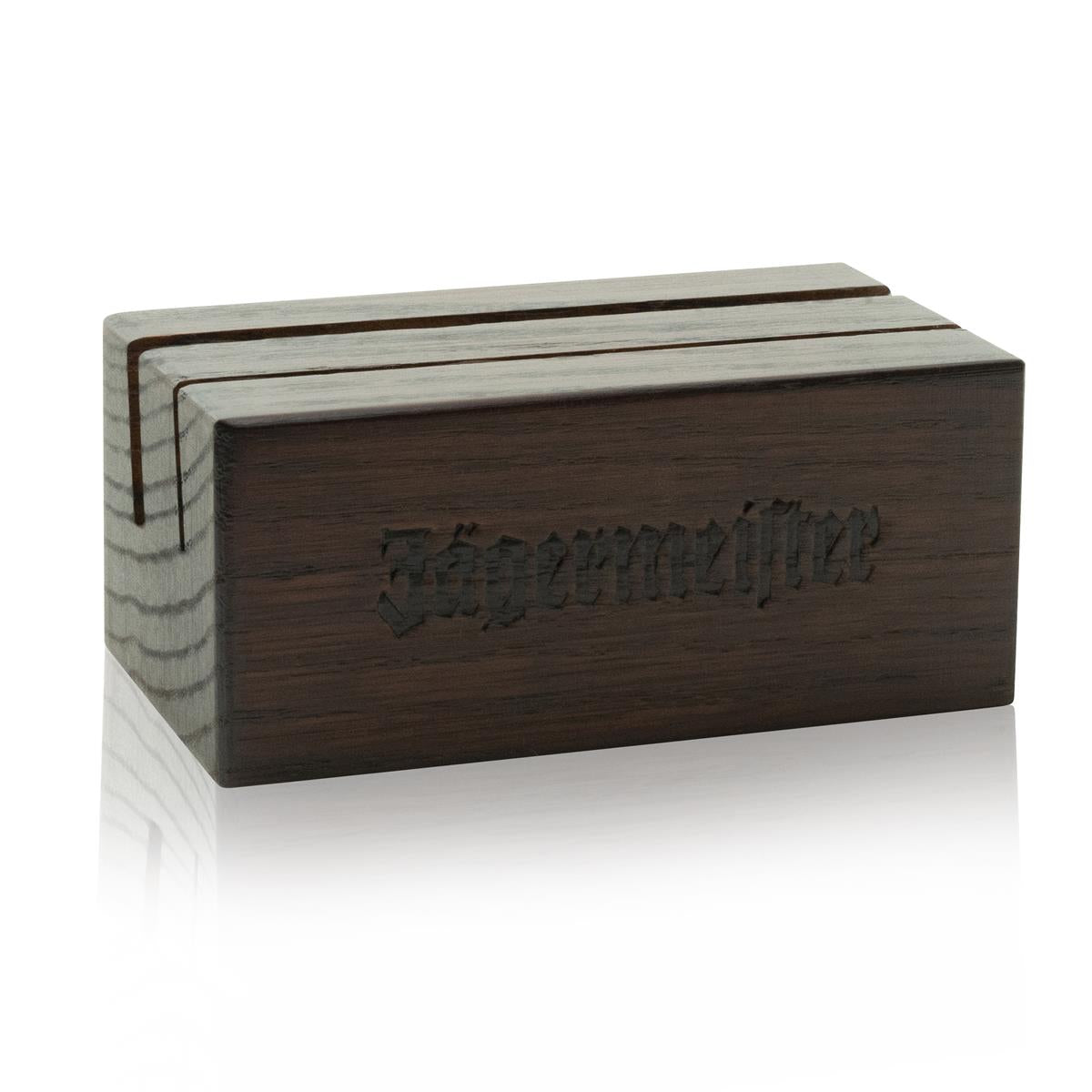 1x présentoir de table en bois pour liqueur Jägermeister avec porte-cartes