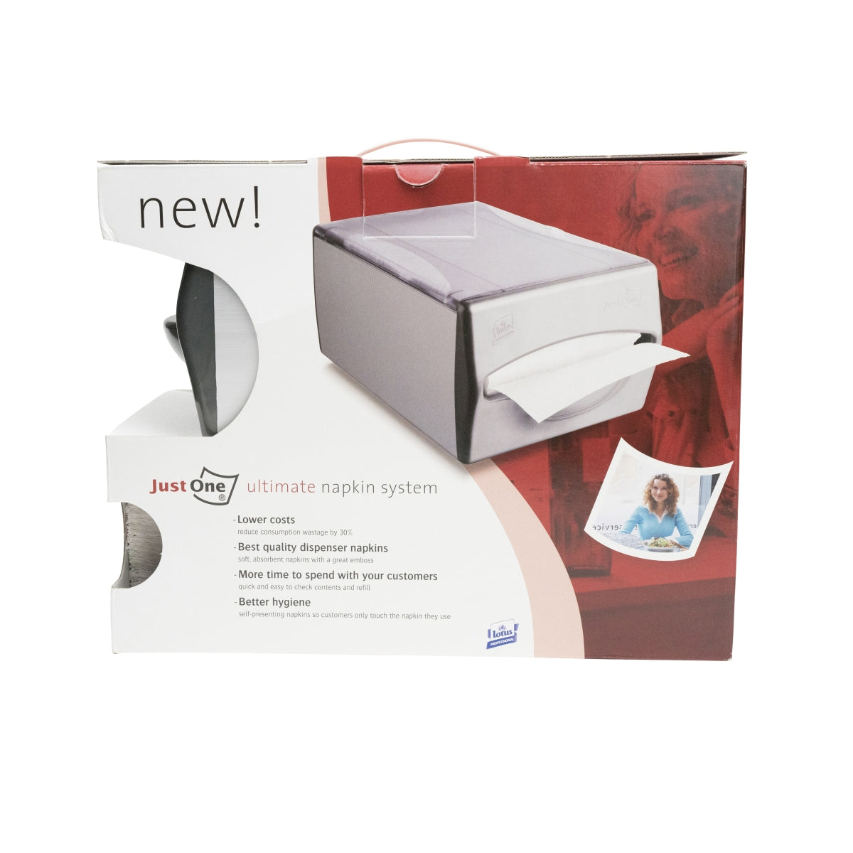 1x distributeur de serviettes Just One Lotus Ultimate Napkin System + 600 serviettes