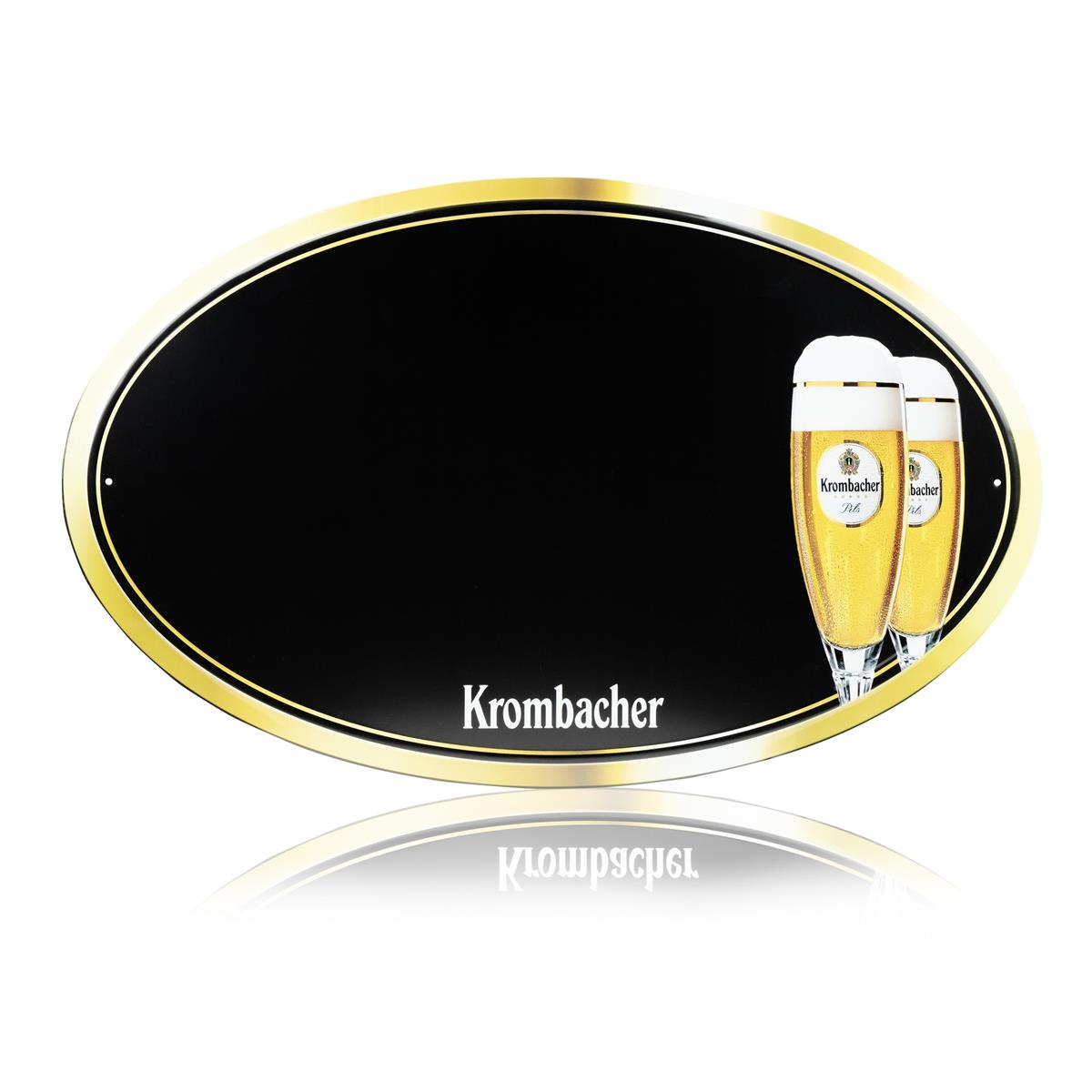 1x Krombacher Bière Tafel Tôle fine ronde 70x44