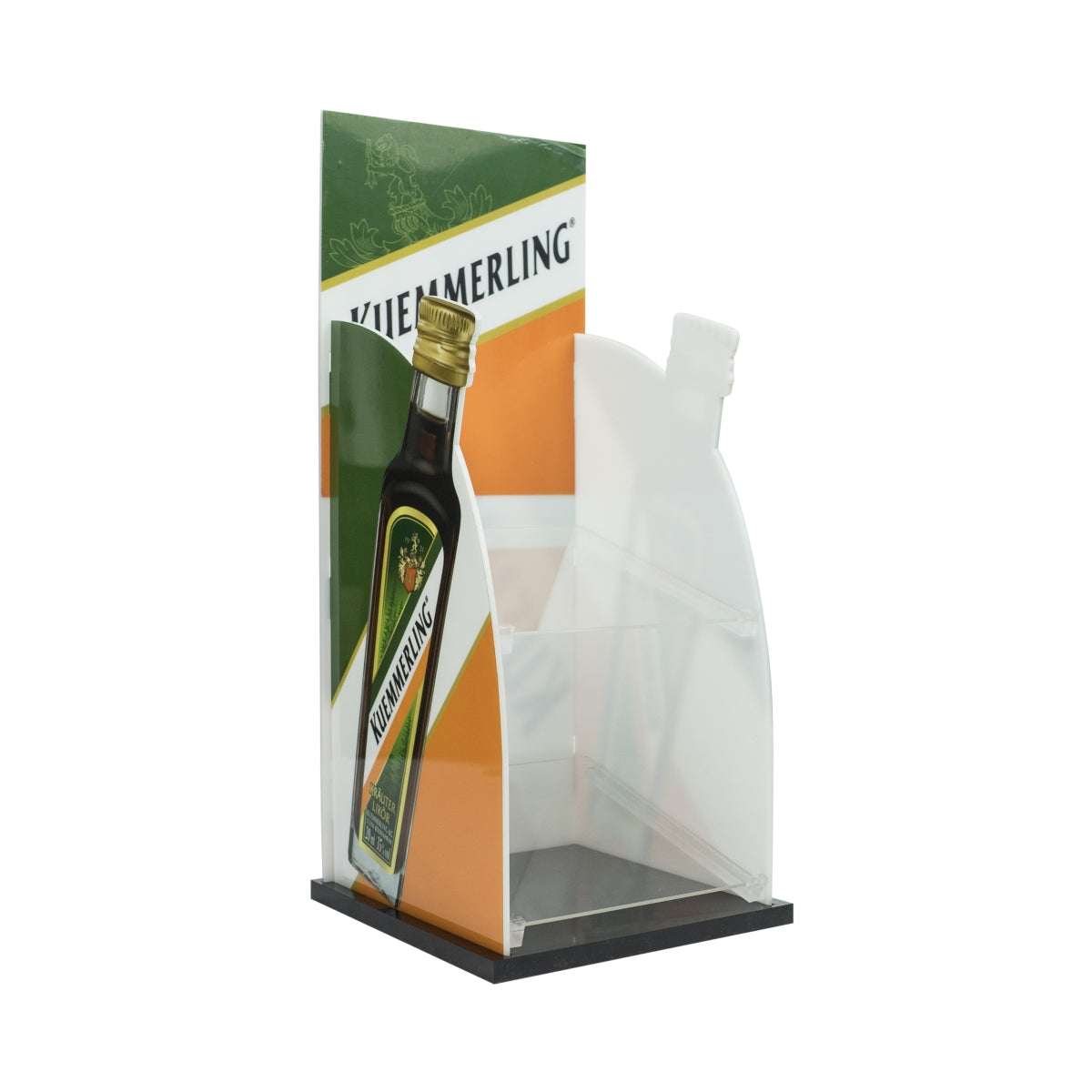 1x présentoir de vente pour liqueur Kümmerling, deux niveaux, plexiglas