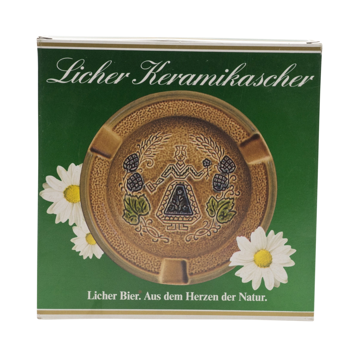 1x cendrier Licher Bier en céramique marron avec femme