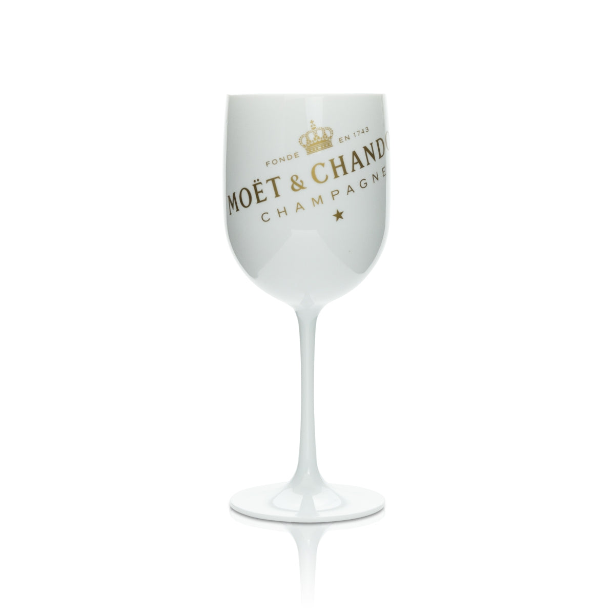 1x verre à champagne Moët & Chandon en plastique doré Shrift