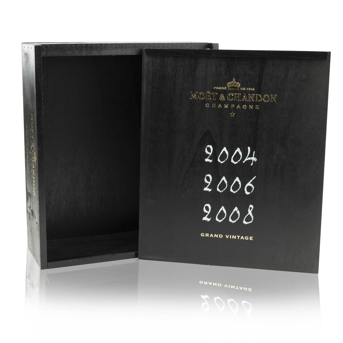 1 coffret en bois noir Moët & Chandon pour 3 bouteilles 2004, 2006 et 2008 – Vue 2