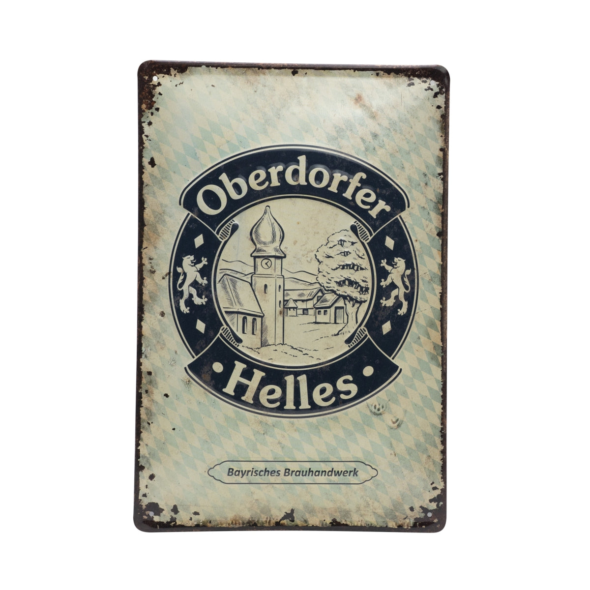 1x plaque métallique Oberdorfer Bier Helles Retro 20x30