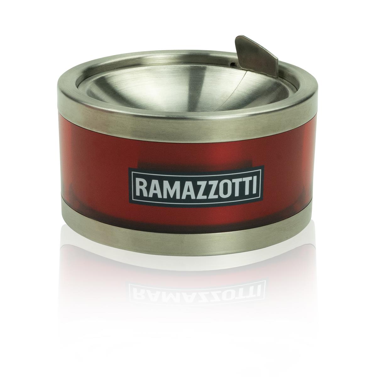 1x cendrier Ramazzotti rouge avec couvercle métallique