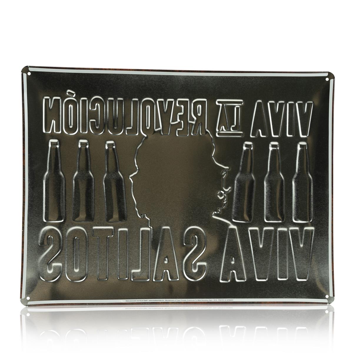 1x plaque métallique Salitos Bière Viva La Revolution marron  40 x 30 – Vue 2