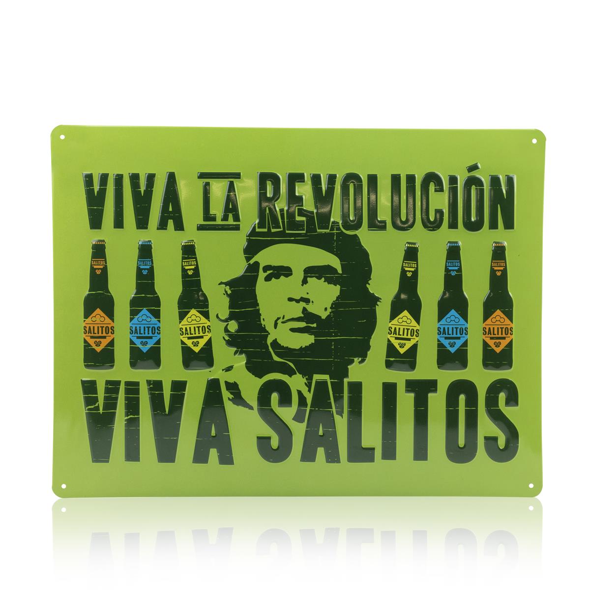 1x plaque métallique Salitos Bière Viva La Revolution verte 40 x 30