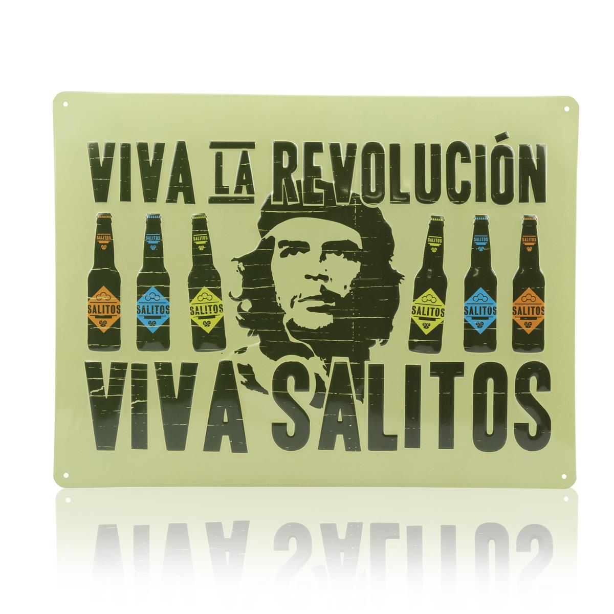 1x plaque métallique Salitos Beer Viva La Revolution vert clair 40 x 30