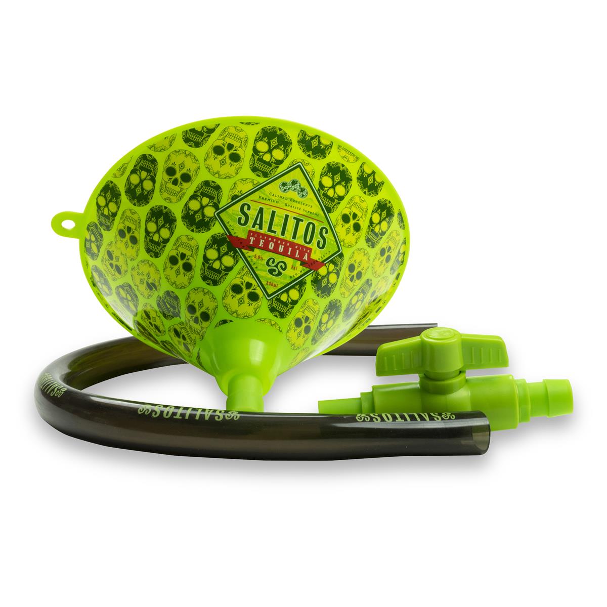 1x entonnoir à bière Salitos vert avec tuyau