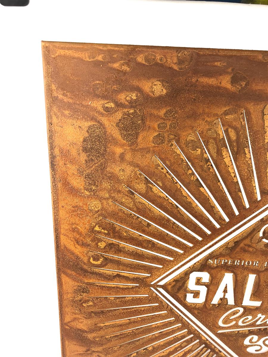 1x panneau publicitaire Salitos Bier XL aspect rouille – Vue 4