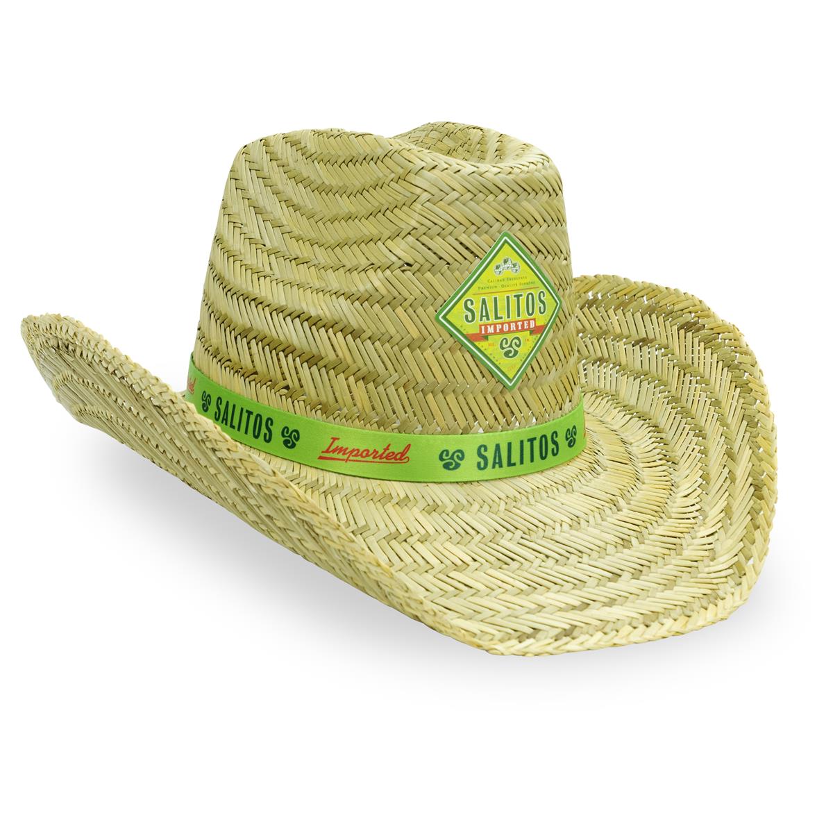 1x chapeau de paille Saltios nouvelle version avec ruban vert