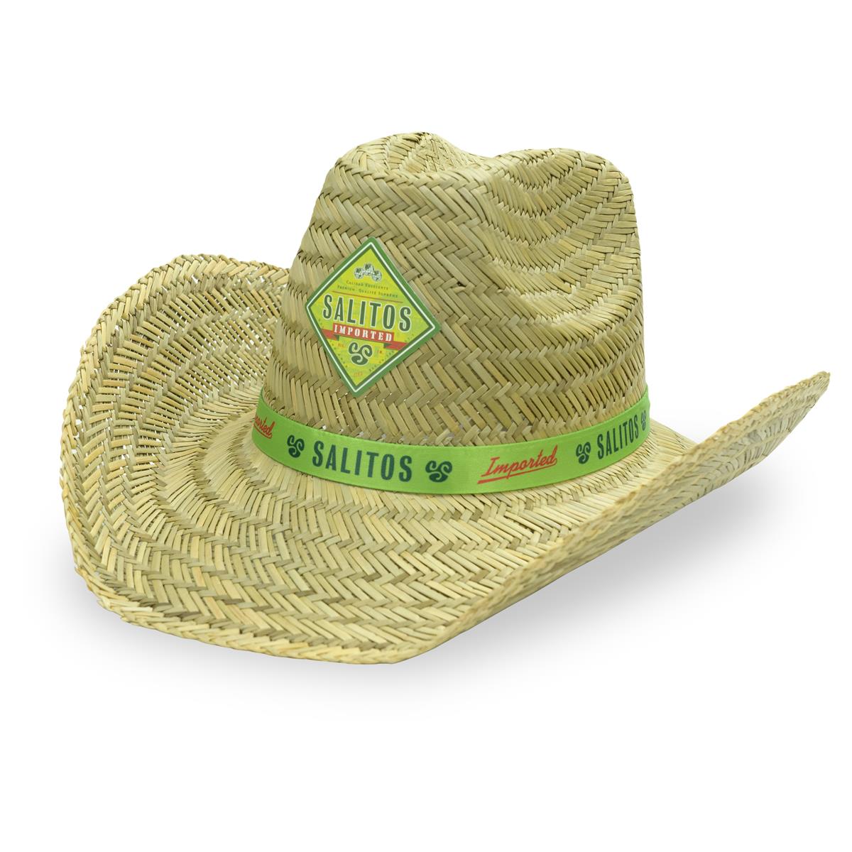 1x chapeau de paille Saltios nouvelle version avec ruban vert – Vue 2