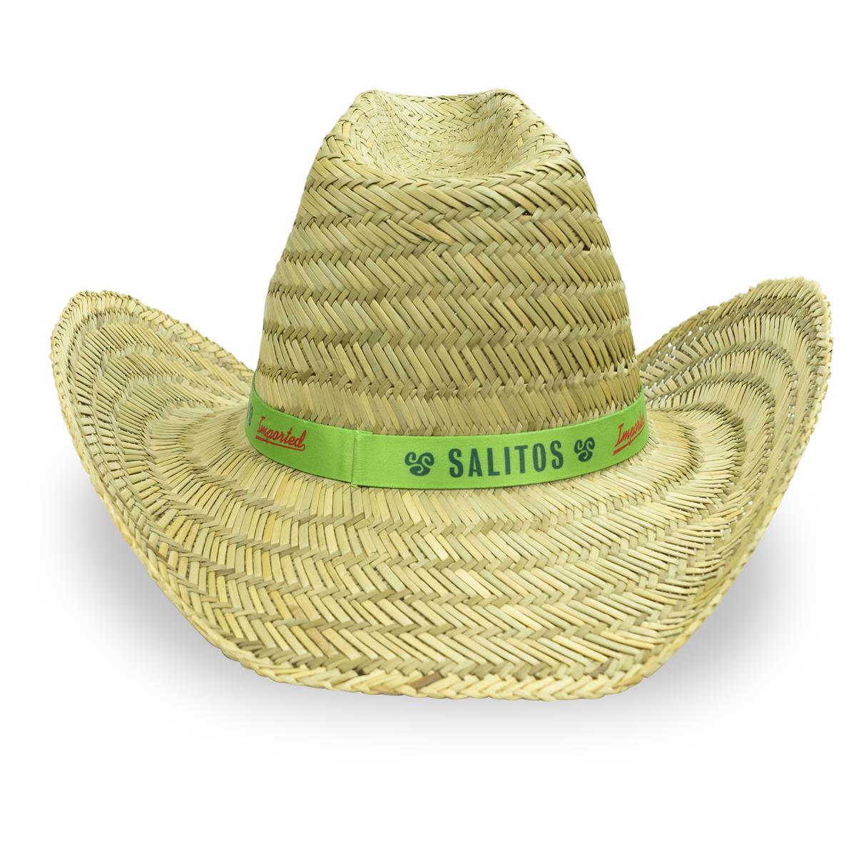 1x chapeau de paille Saltios nouvelle version avec ruban vert – Vue 3