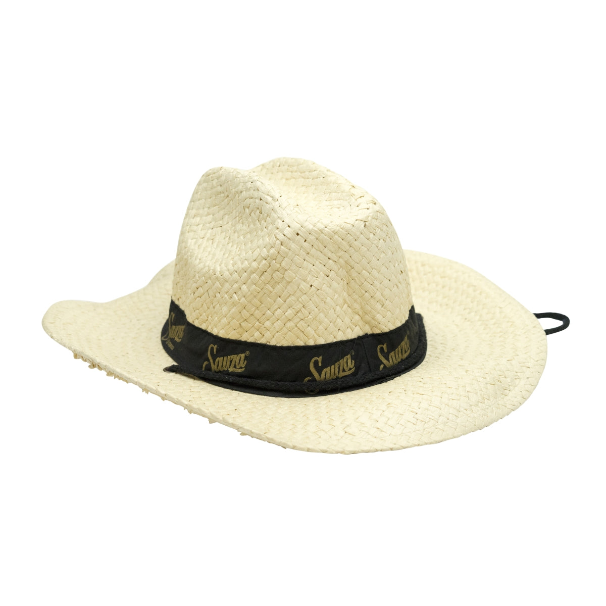 1x chapeau de paille Sauza Tequila naturel avec ruban noir et perle