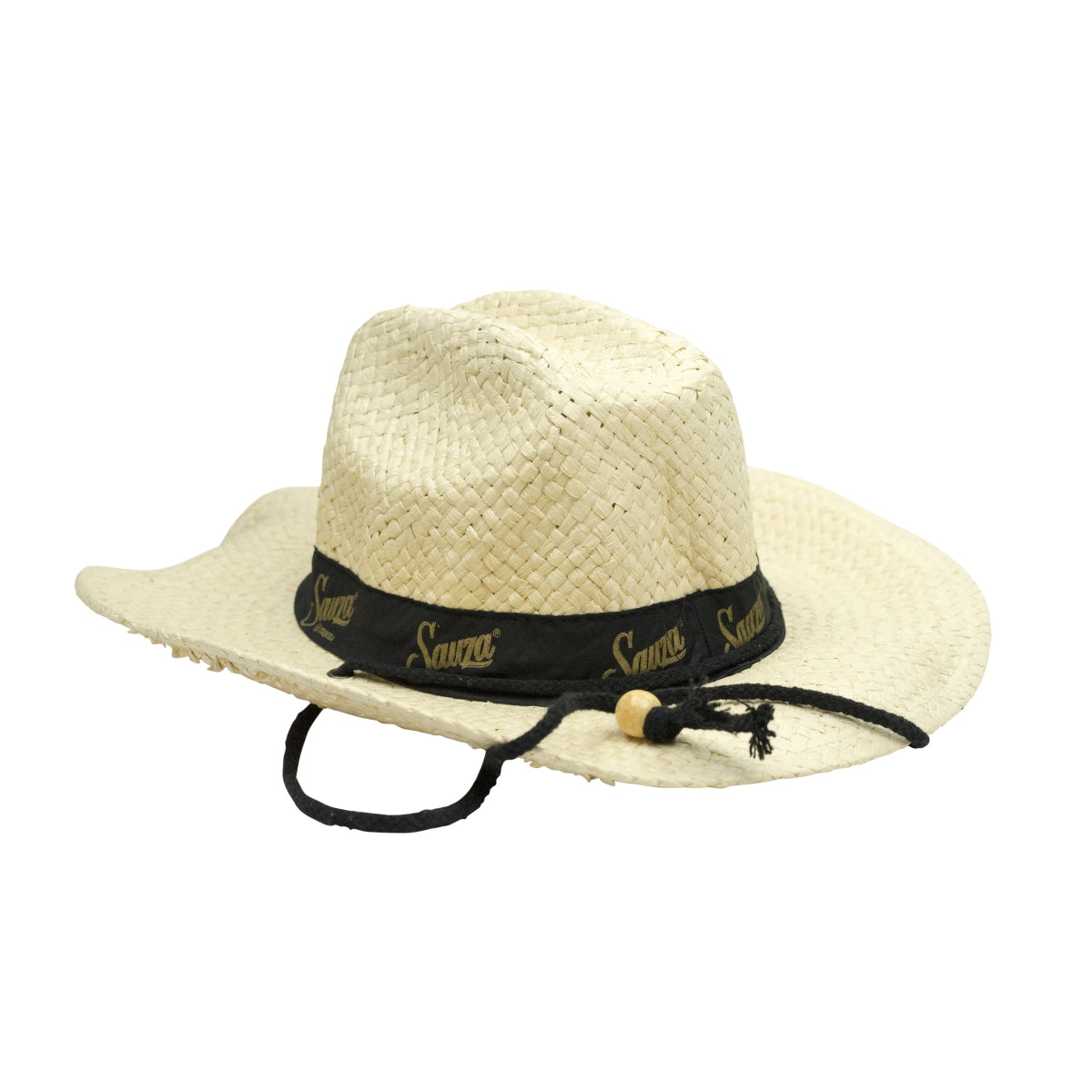 1x chapeau de paille Sauza Tequila naturel avec ruban noir et perle – Vue 2